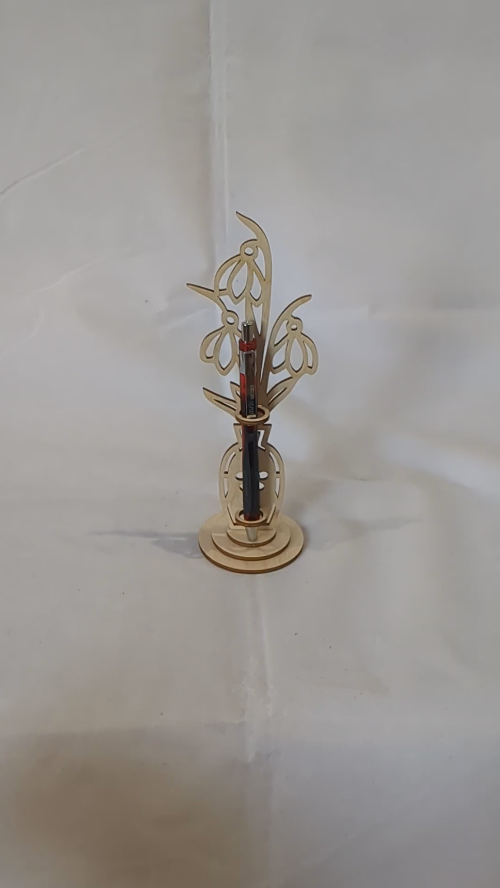 [Laser cut and engrave] Gift Holder for Pen Laser Cut Design, Display Pencils Cutting Model, Flowers Pattern