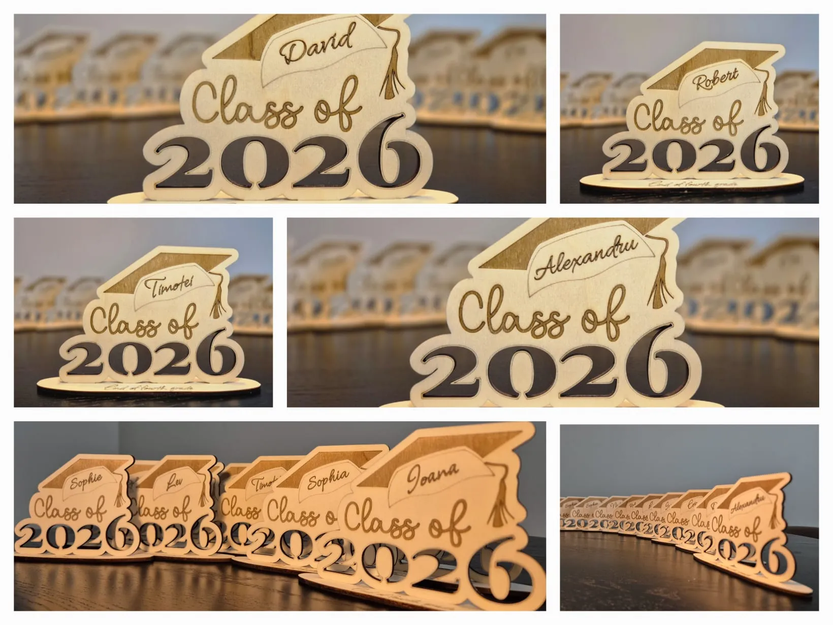 Personalized graduation cap table centerpiece