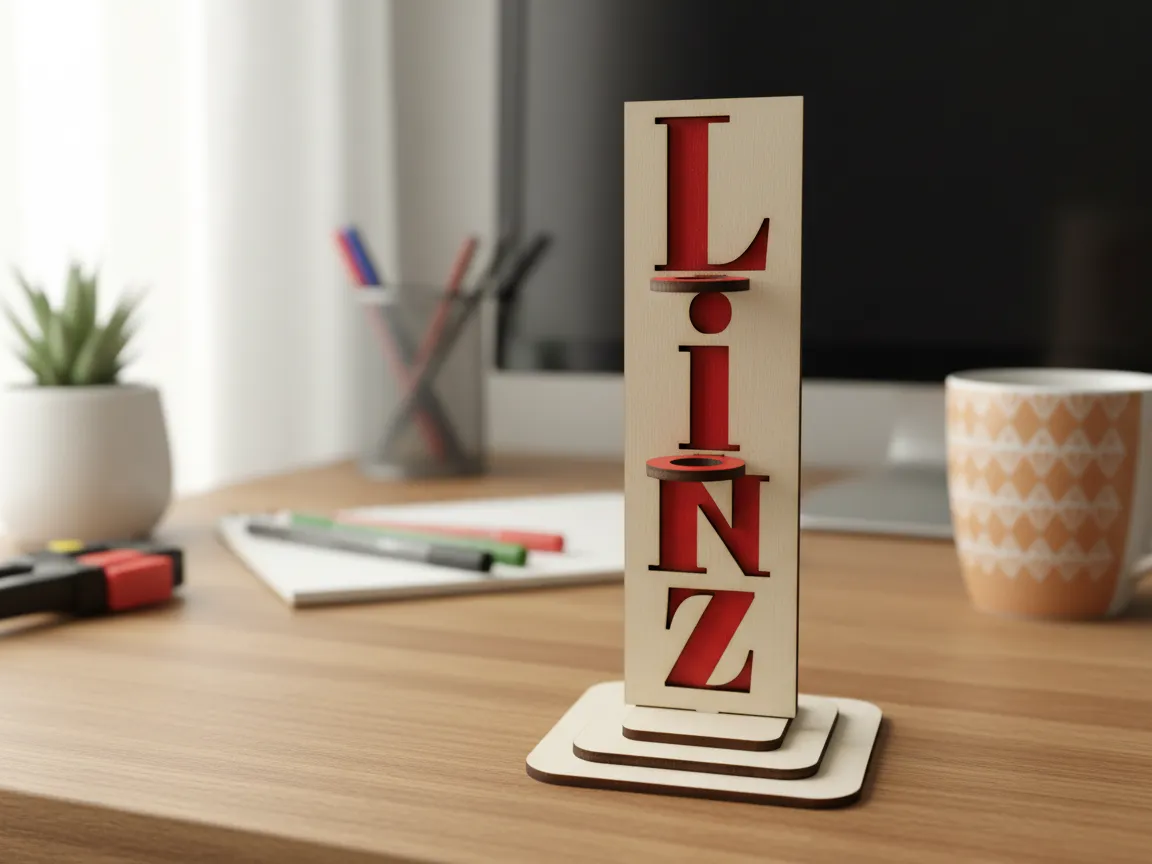 Personalized Pen Stand with Colored Backdrop office desk decor idea