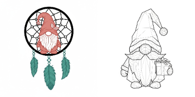 Gnomo Navideño Arte Lineal.xcs