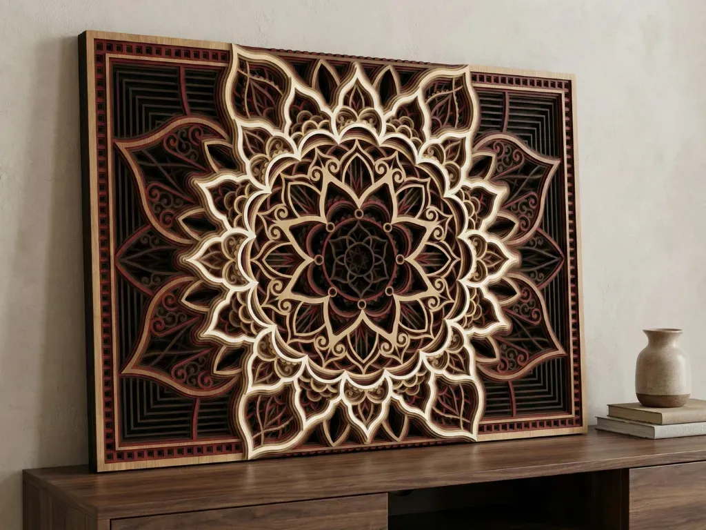 Laser Cut Multilayer Mandala 33 Wall Art – 9 Layered Mandala Design ...