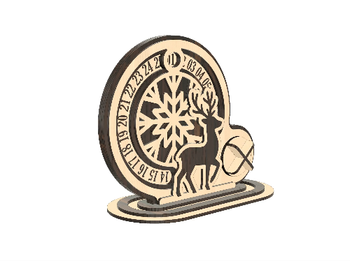 [Laser cut and engrave] Mechanical Advent Calendar with Rotary Knob