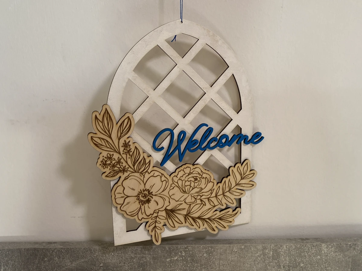 Art mural floral de bienvenue