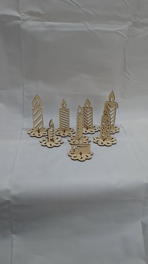 [Laser cut and engrave] Gift candle design, 8 pattern, ready use laser cutting files. Laser cut craft, greeting decorations, holiday gift decor. Model cut, accessory for DIY.