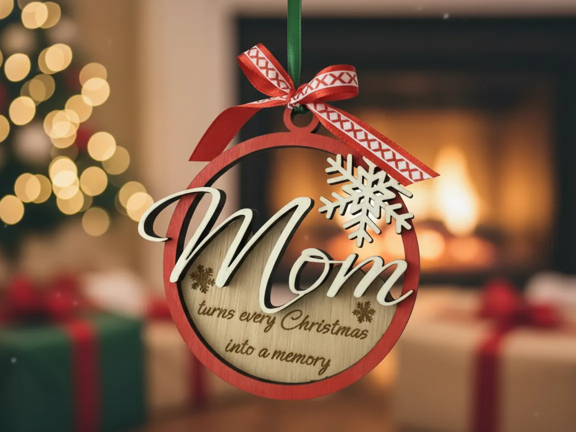 3-Layered Ornament: Mom mother's day gift design