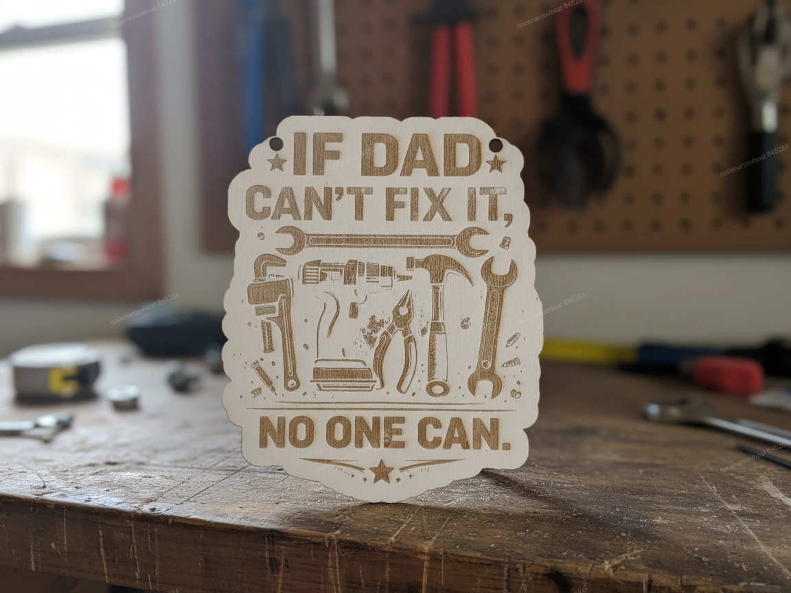 If Dad Can't Fix It, No One Can - Wooden Sign father's day gift design