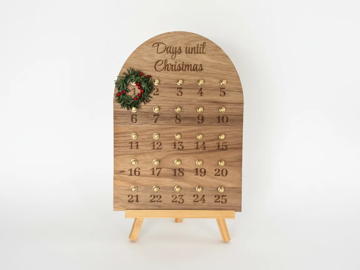 Laser Engraved Wooden Days Until Christmas Countdown Calendar design