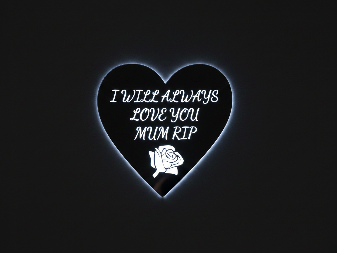 Heart-Shaped Memorial Plaque for Mum memorial sympathy gift design