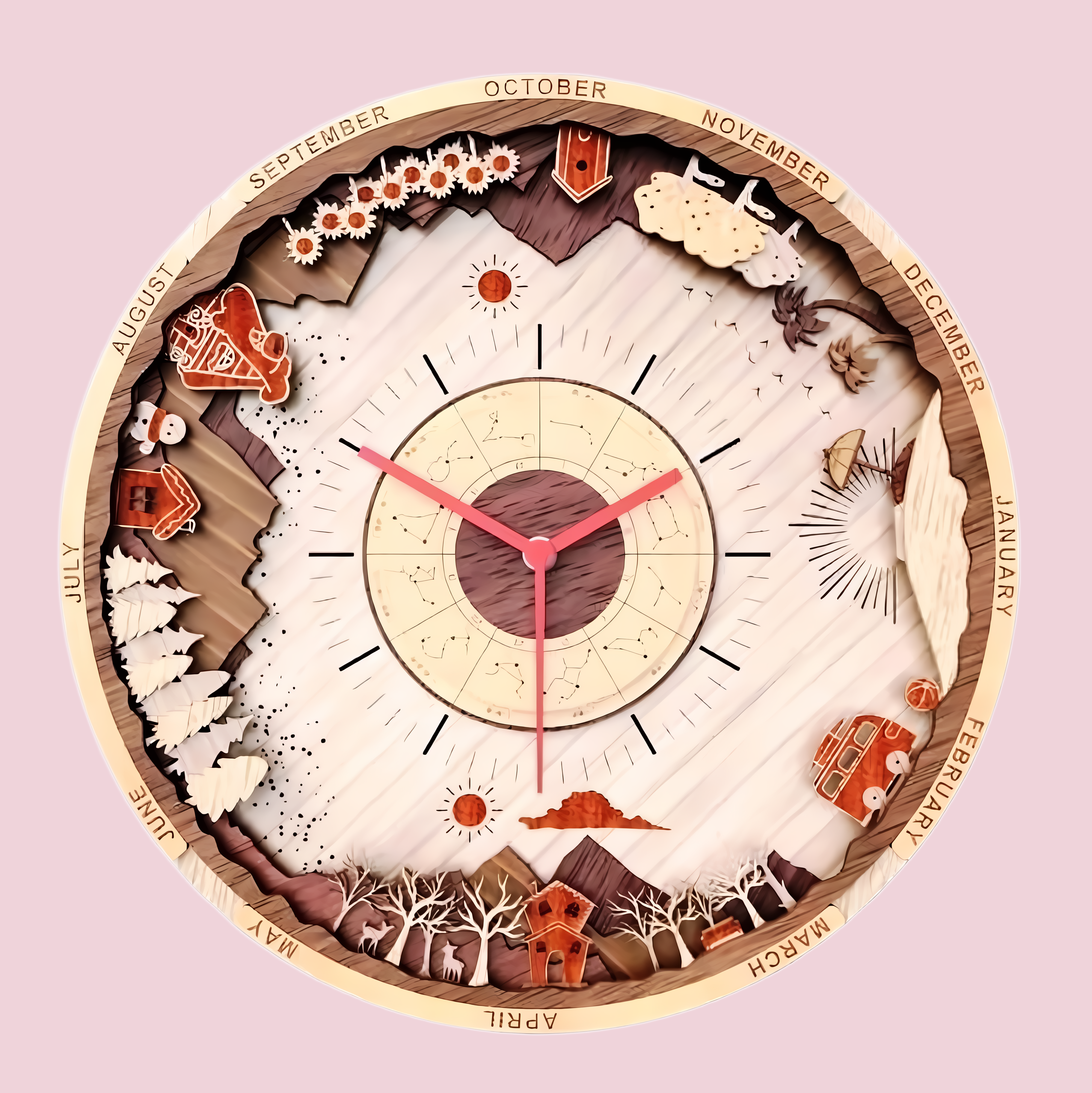 Layered Wooden Wall Clock wall clock design