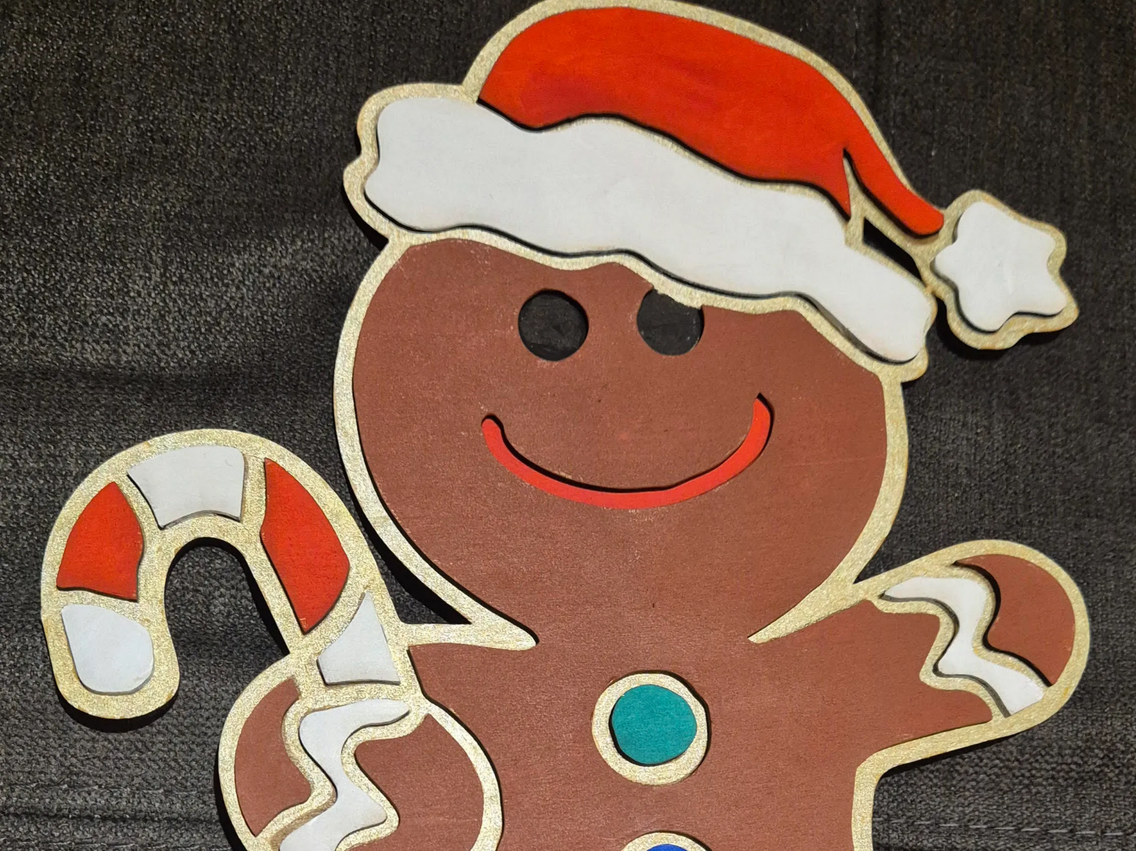 Gingerbread man laser cut standing Christmas yard decoration