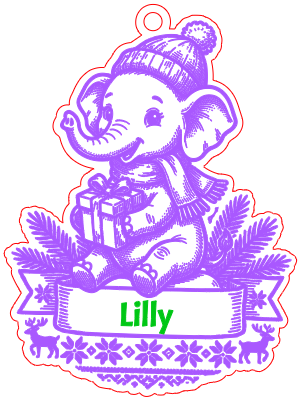 Personalized Elephant Christmas Ornament.xcs