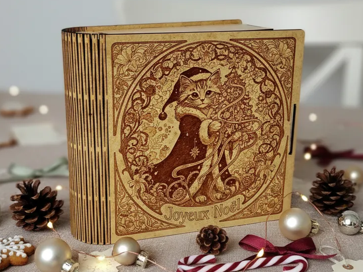 Candy Kitty Christmas Book Box gift box design