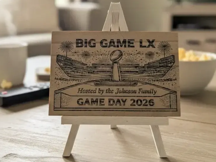 Cardboard big game mini engraving wall art sports party decoration design
