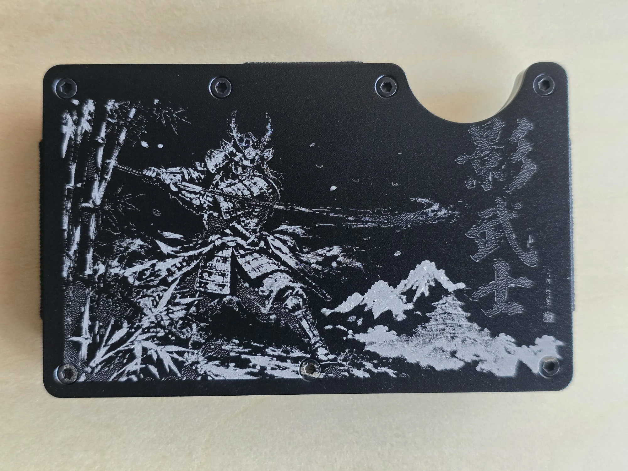 Samurai Illustrated Slim Wallet gift for husband idea