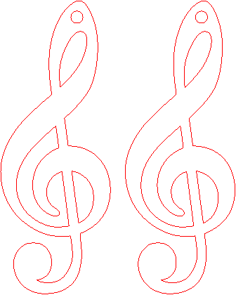 Treble clef earrings.xcs