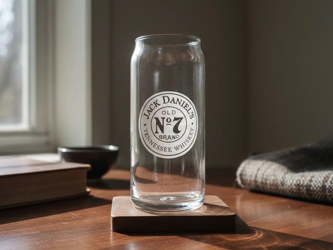 Jack Daniel's Tennessee Whiskey Glass Etched with Old No 7 Logo groomsmen gift idea