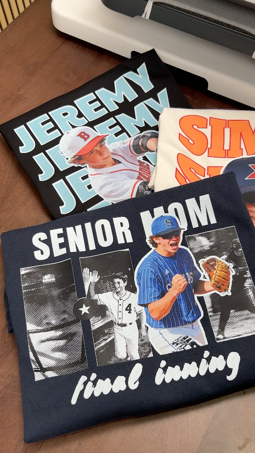 [DTF Printing] Senior Mom Final Inning Baseball Photo Collage T-Shirt