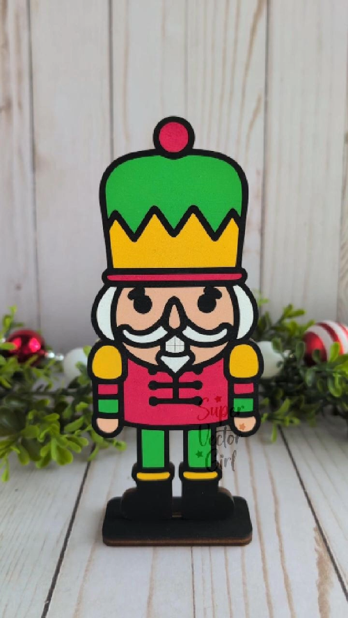 [Laser cut and engrave] Nutcracker Christmas Shelf Sitter Decor