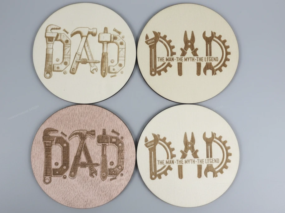 Dad The Man The Myth The Legend Tool Theme Wooden Coasters gift for him design