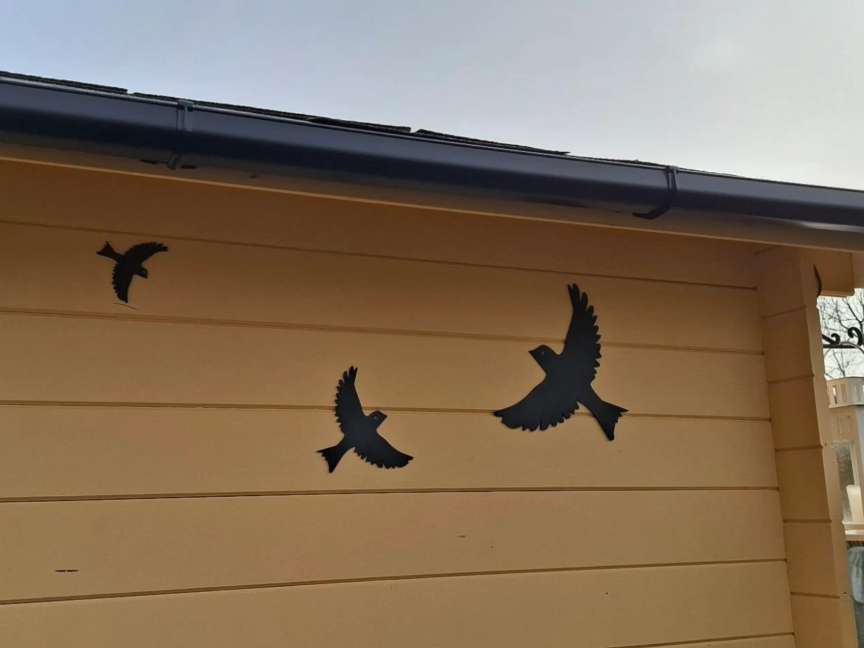 Set dekorasi dinding burung hitam untuk rumah luar ruangan