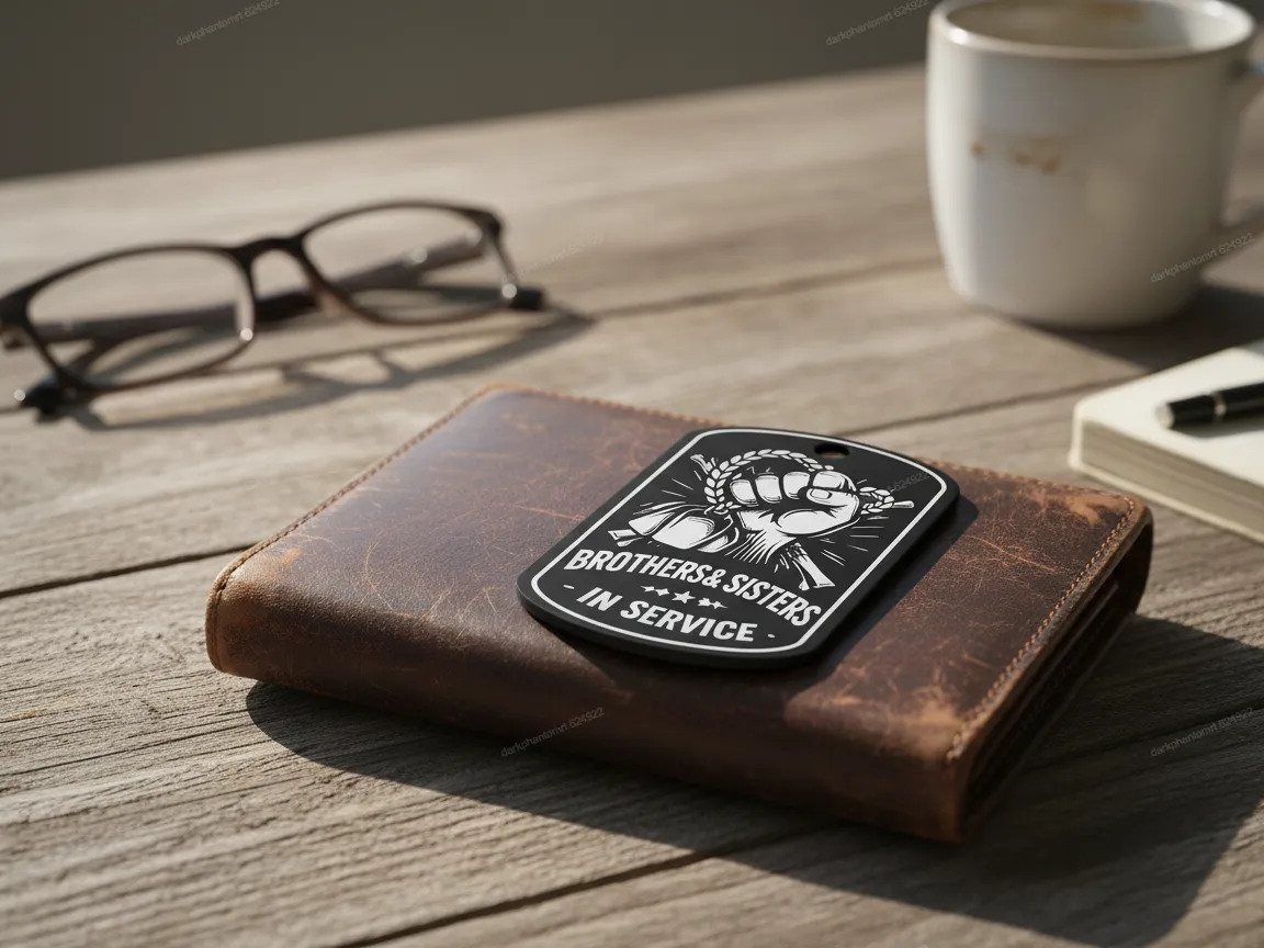 Laser Engraved Brotherhood Service Dog Tag Keychain gift for him design