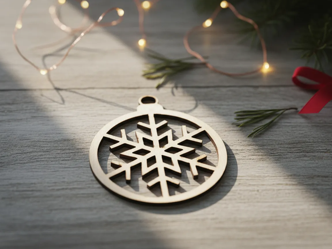 Adorno de nieve de madera para Navidad