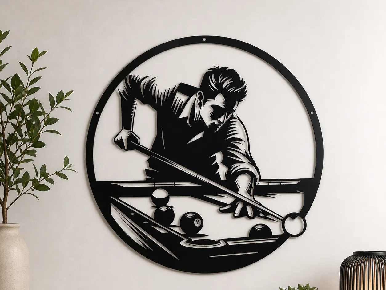 Billiards Player Wall Art SVG