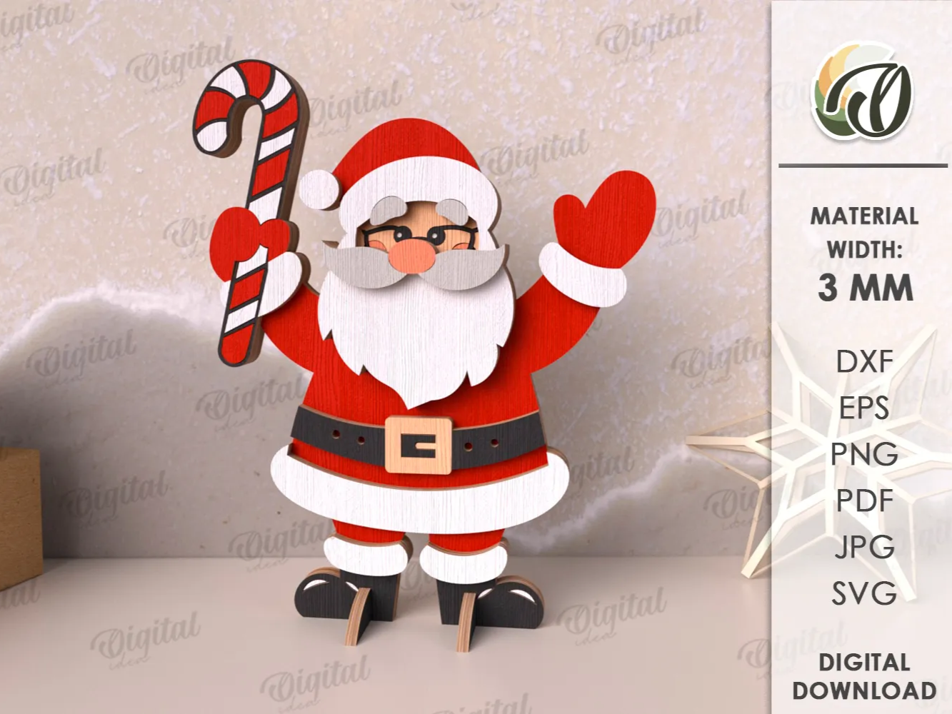 Cute 3D wooden Christmas character standing shelf sitter decoration