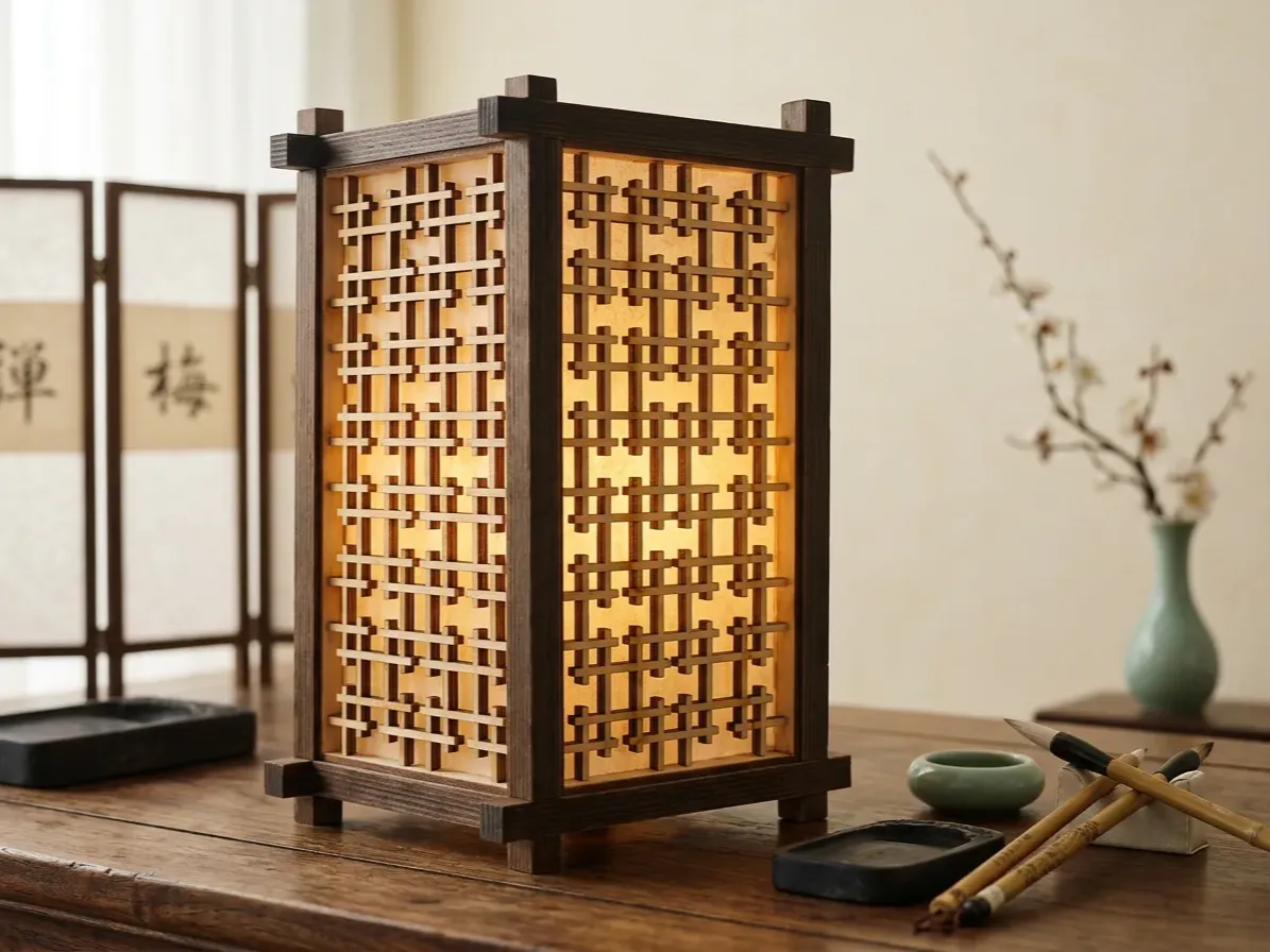 Classic Chinese style decorative lamps with cut-out panels