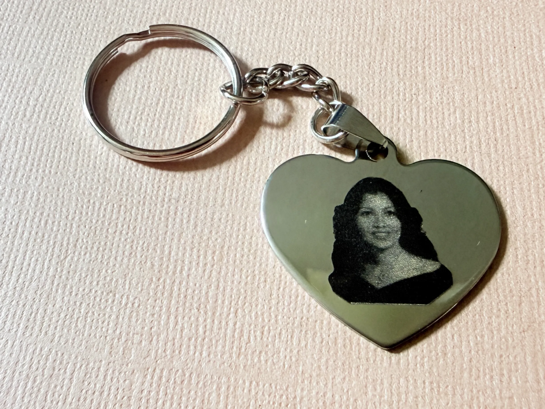 Custom Stainless Steel Photo Keychains personalized photo gift design