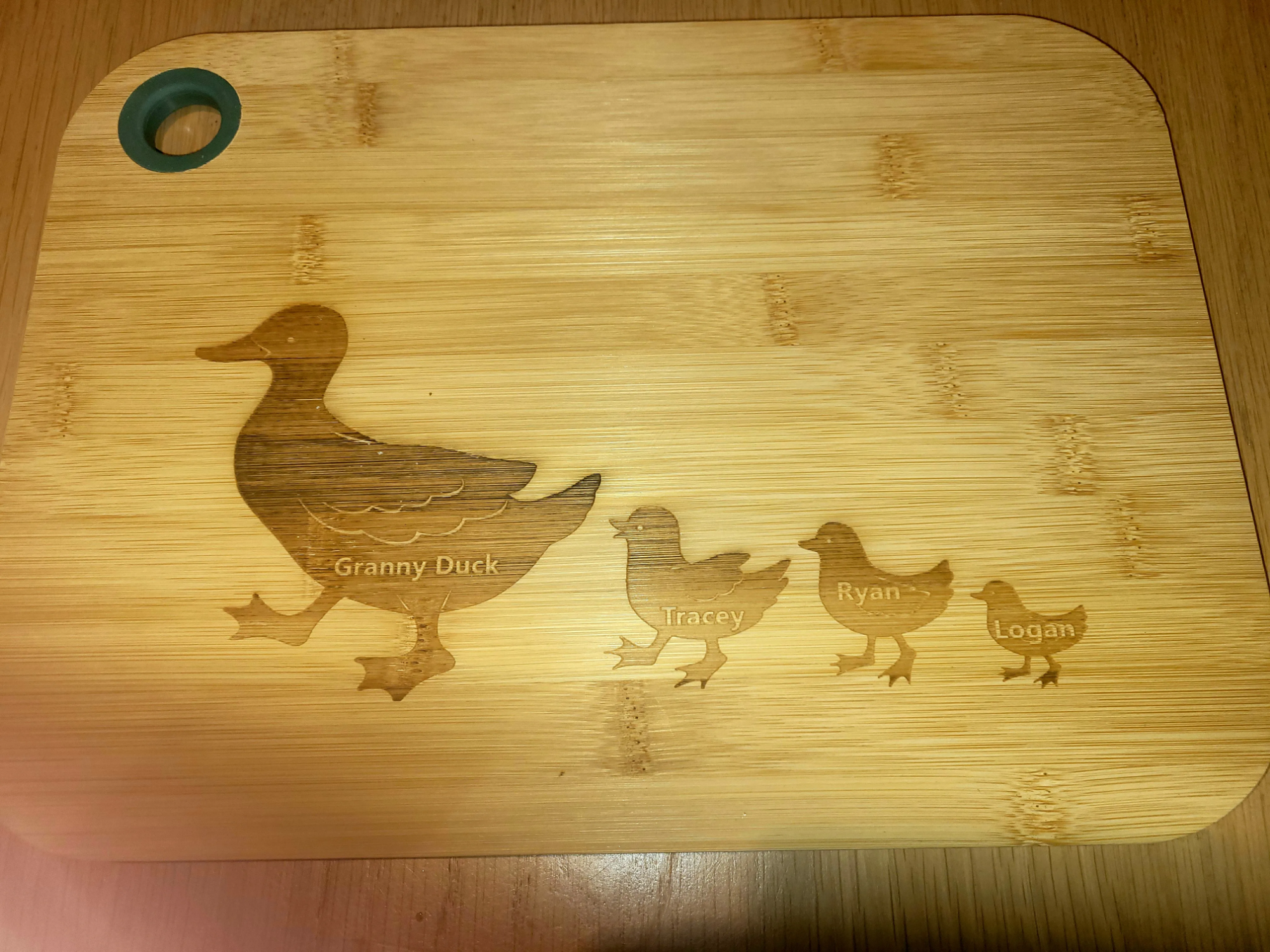 "Granny Duck" Family Bamboo Chopping Board gift design