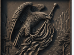 Slate eagle embossing — free American flag wall art project file on Atomm