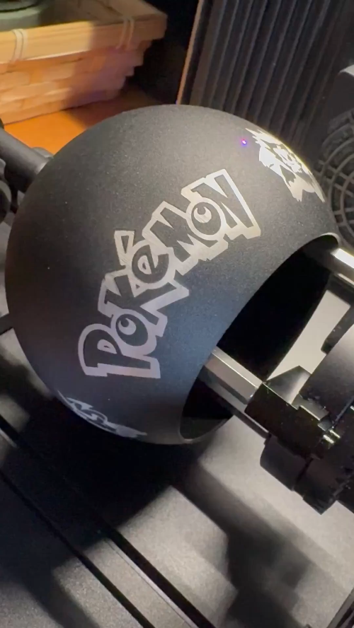 [Laser cut and engrave] Laser Engraved Pokemon Themed Black Lamp