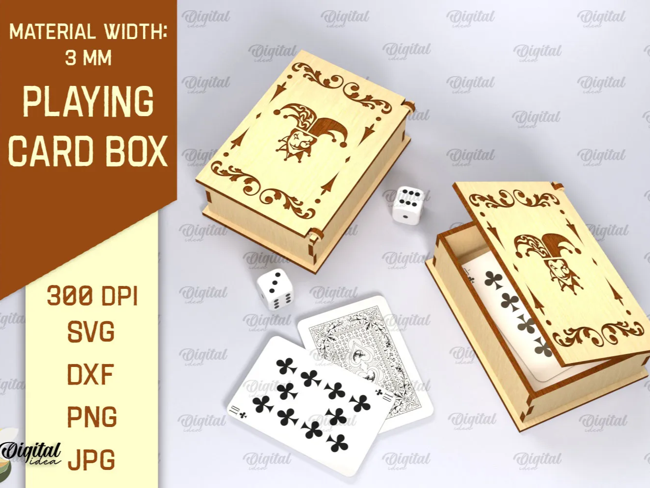 3D Wooden Playing Card Storage Box boyfriend birthday gift idea