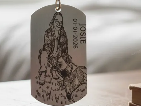Personalized Portrait and Name Pendant dog tag pendant design
