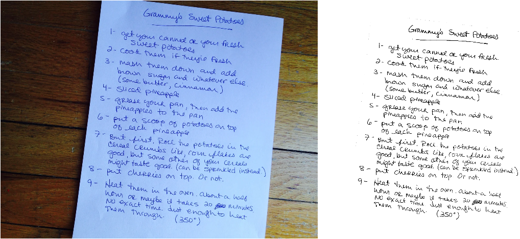 Handwritten recipe.xcs