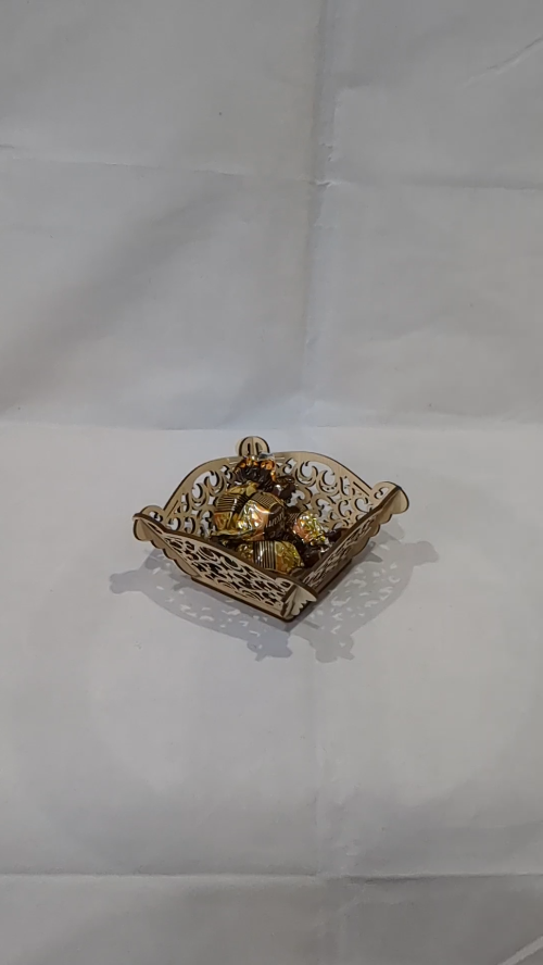 [Laser cut and engrave] Gift Kitchen Plate Basket Laser Cut Template, Sweets Holder Table Decor, Laser Craft