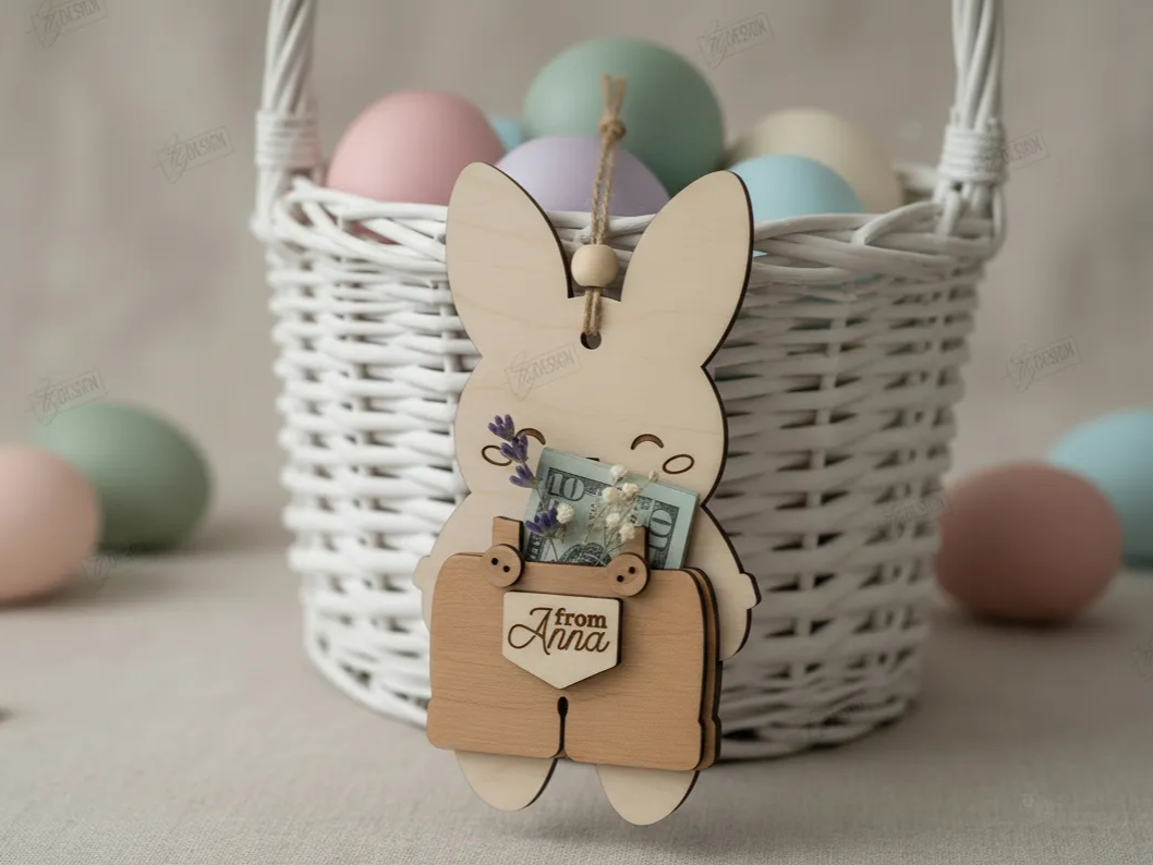3D Bunny Easter Money Holder easter gift design