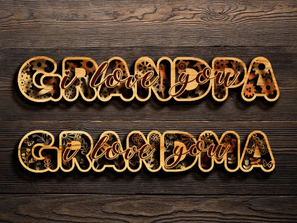 "Grandma & Grandpa" Multi-Layered Sign gift design