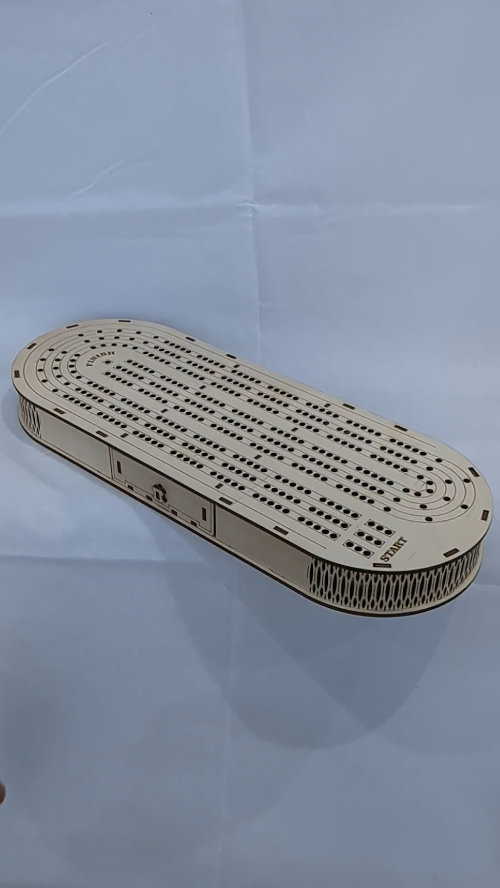 [Laser cut and engrave] Gift board game, cribbage board, laser cut design. Cutting model, set cribbage, cards game. Laser craft, birthday gift, desktop games, greeting decor.