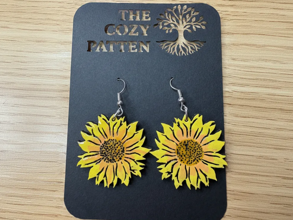 Sunflower Earrings gift for her design