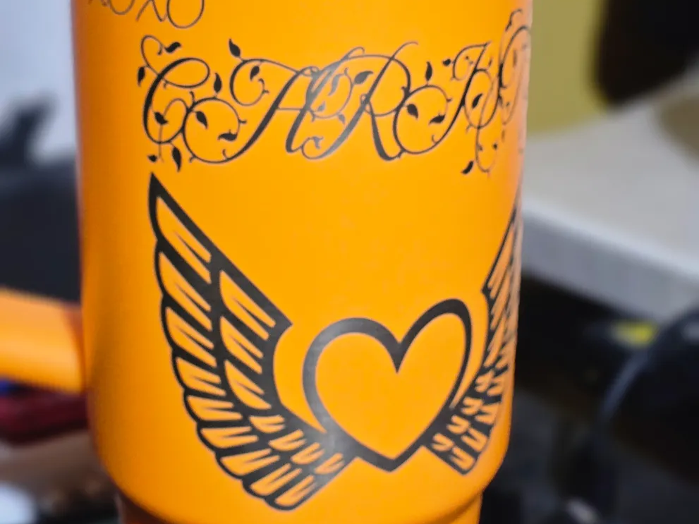 Orange Stanley 40 oz Tumbler laser engraved custom tumbler idea