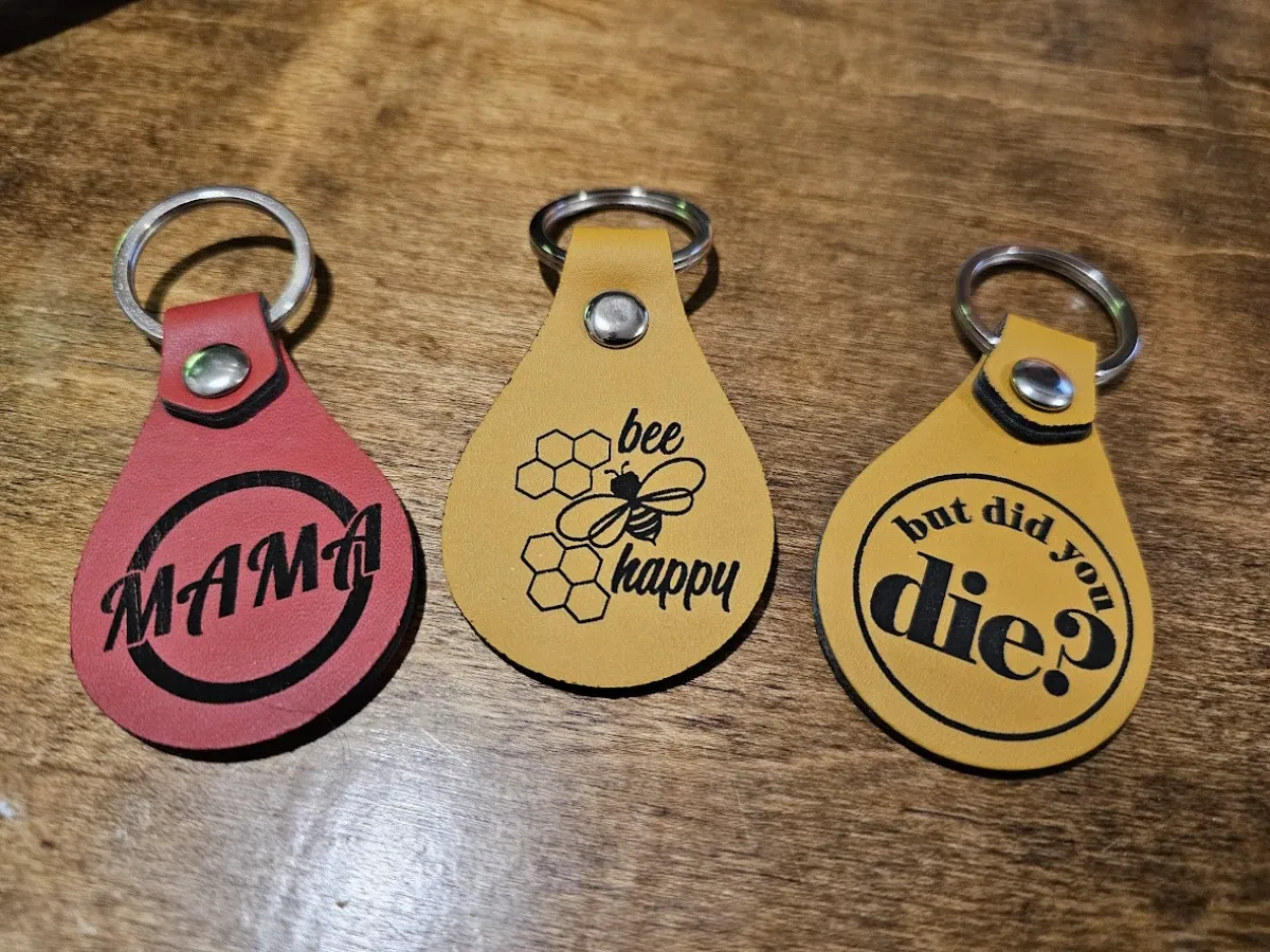 7-Design Leather Keychain Bundle gift design