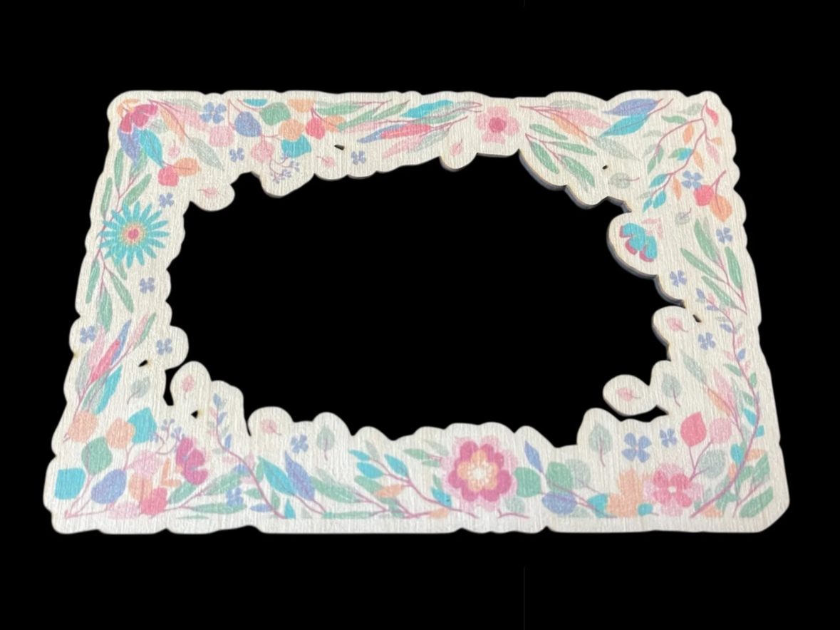 Floral decorative frame with colorful flowers and leaves design birthday gift for her idea