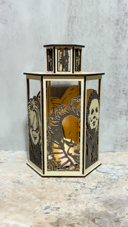 [Laser cut and engrave] Halloween Horror Movie Lantern