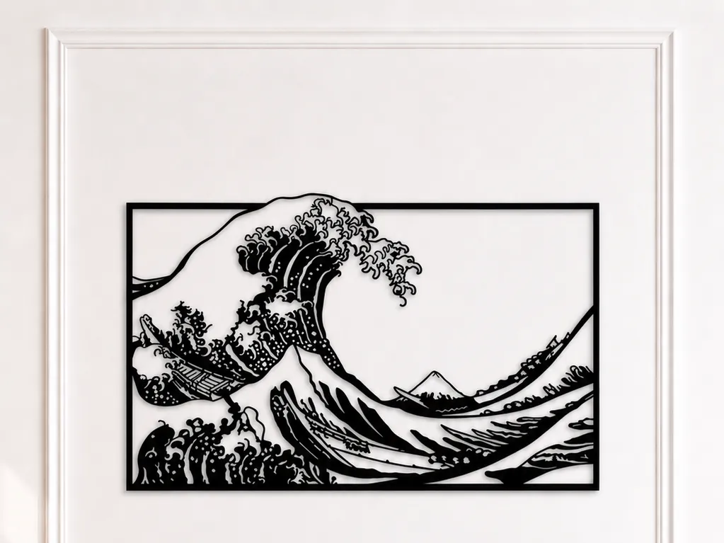 The Great Wave off Kanagawa Wall Art laser cut summer decor design