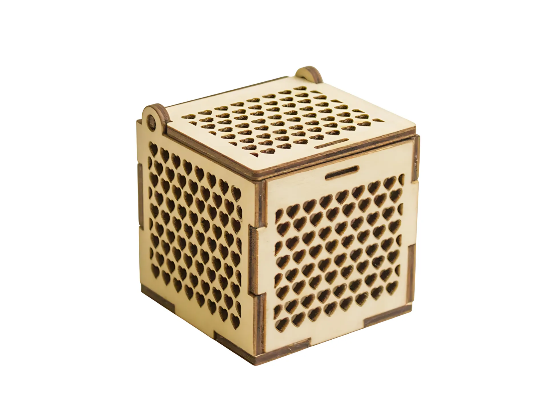 Wooden Jewelry Box with Hearts jewelry gift box idea
