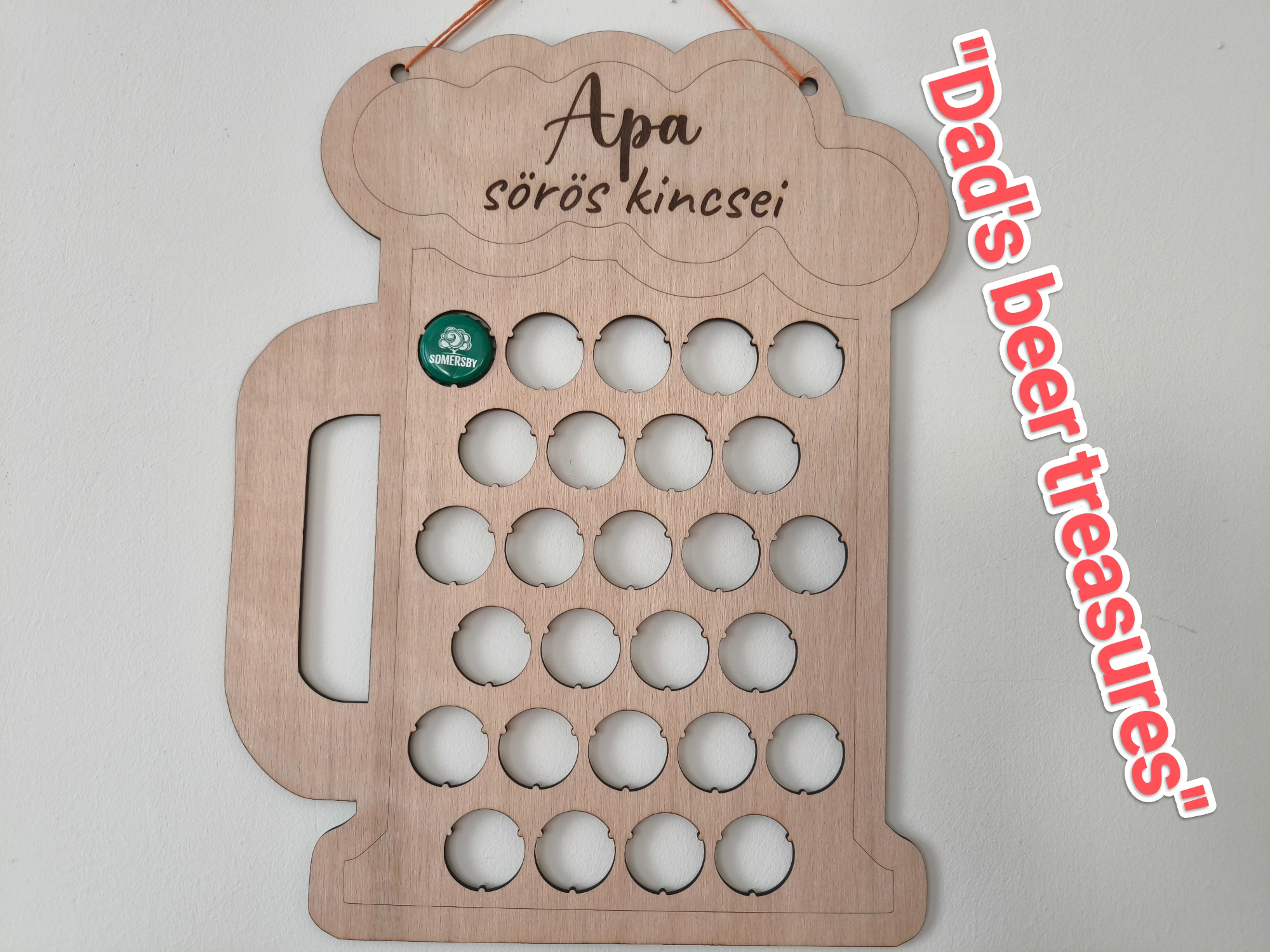 Beer Bottle Cap Collector Wall Display father's day gift design