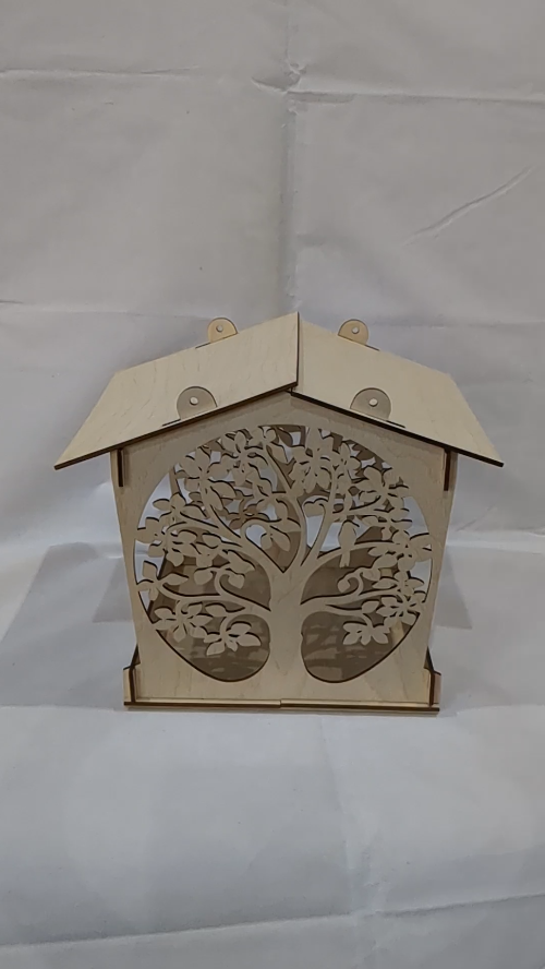 [Laser cut and engrave] Bird Feeder, garden decor, laser cutting design. Bird house, tree pattern, laser cut template. Cut model, housewarming gift, wall art, garden houses.