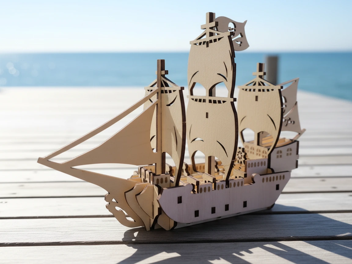Creative Sailing Ship Laser Engraving Templates - Atomm